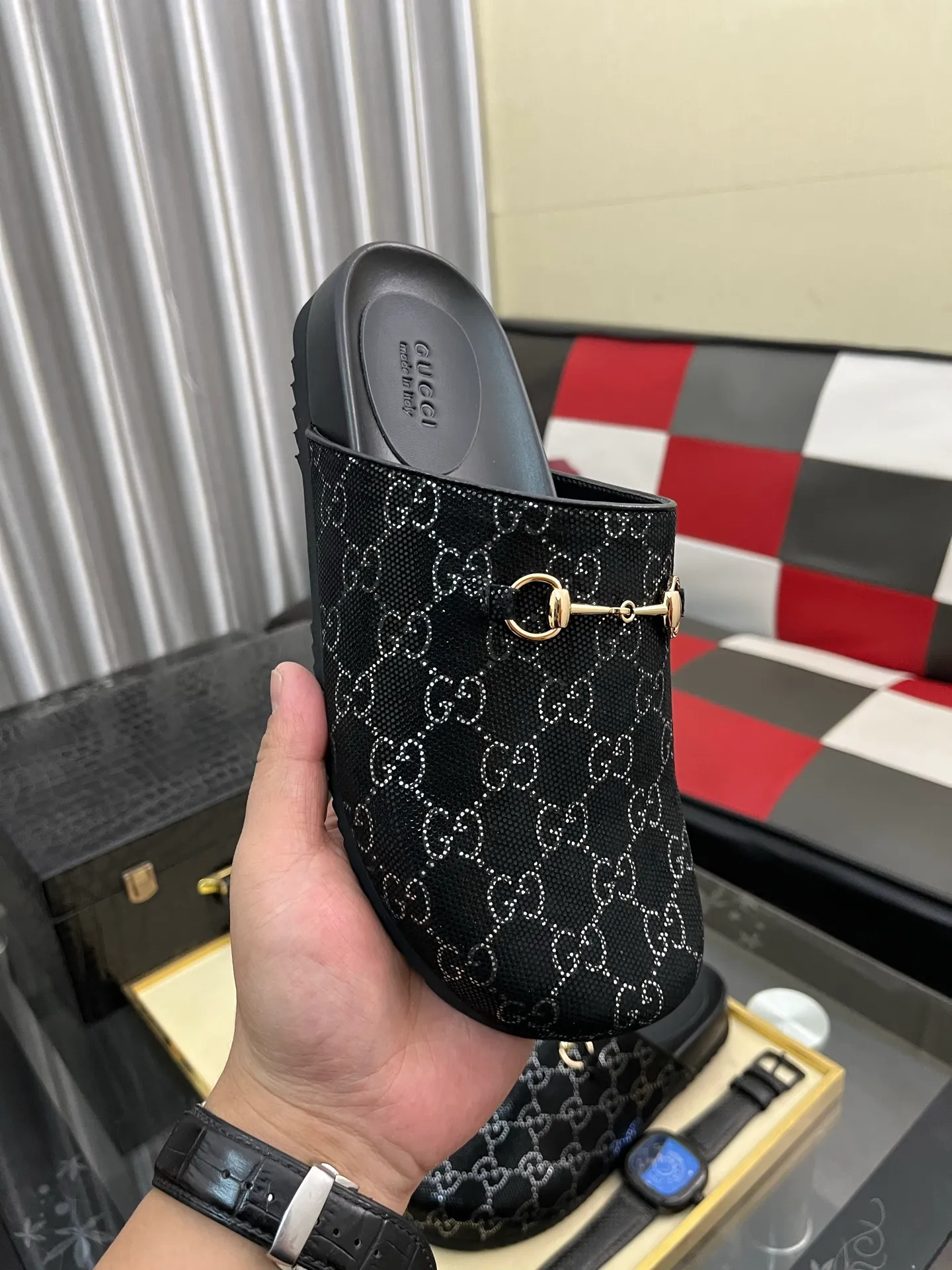 Ex-factory price: 420⌚️⌚️[Gucci] 2025 new season half-slip men's shoes, made of Italian imported first-layer frosted cowhide➕sheepskin lining, original hardware buckle, original combination wear-resistant outsole, real shot 🎬 Very comfortable on the feet, size 38-44